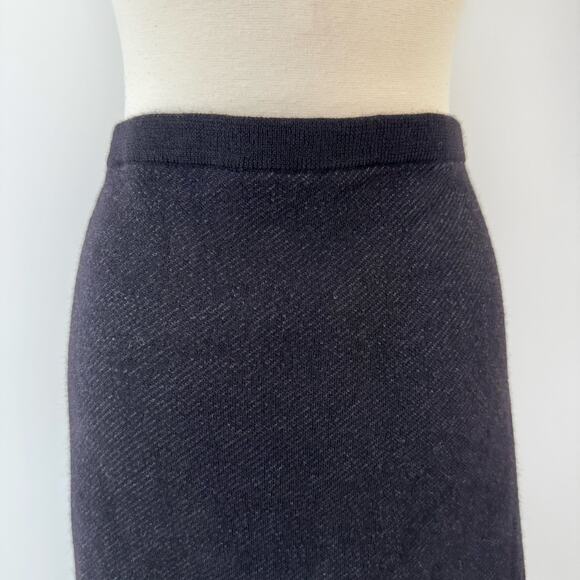 Eileen Fisher Short Straight Skirt Merino Wool Cotton Diagonal Jacquard L NWT - Picture 7 of 10